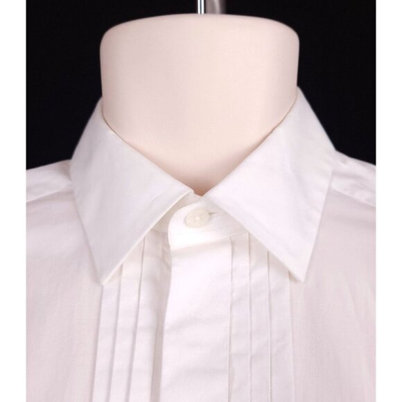 Z Zegna Cotton Tuxedo Shirt 39 15.5 Reg Fit Mens White Dress Formal $460 - Picture 2 of 13